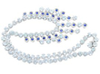 Sapphire Aquamarine Necklace in White Gold
