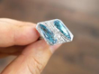 1920s Pear Cut Aquamarine Cocktail Ring with diamonds