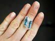 1920s Pear Cut Aquamarine Cocktail Ring wearing