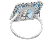 1920s Pear Cut Aquamarine Cocktail Ring back