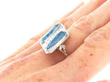 1920s Pear Cut Aquamarine Cocktail Ring on hand