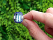 Art Deco Style Aquamarine Sapphire and Diamond Ring outside