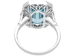 Art Deco Style Aquamarine Sapphire and Diamond Ring back