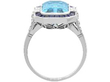 Art Deco Style Aquamarine Sapphire and Diamond Ring setting