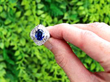 3ct Oval Sapphire Ballerina Ring in Platinum outside