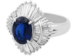 3ct Oval Sapphire Ballerina Ring in Platinum with diamonds
