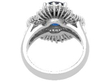 3ct Oval Sapphire Ballerina Ring in Platinum back