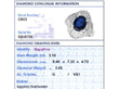 3ct Oval Sapphire Ballerina Ring in Platinum grading card