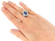 wearing 3ct Oval Sapphire Ballerina Ring in Platinum