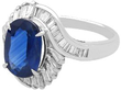 Sapphire and Diamond Halo Bypass Ring in platinum