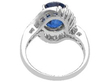 Sapphire and Diamond Halo Bypass Ring back