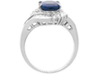 Sapphire and Diamond Halo Bypass Ring setting