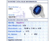 Sapphire and Diamond Halo Bypass Ring grading card