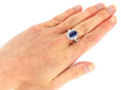 wearing Sapphire Diamond Halo Bypass Ring
