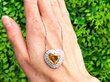 Vintage Yellow Sapphire and Diamond Heart Pendant outside
