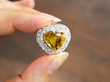 Vintage Yellow Sapphire Diamond Heart Pendant