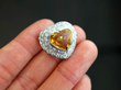 Yellow Sapphire and Diamond Heart Pendant