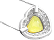 Vintage Yellow Sapphire and Diamond Heart Pendant reverse