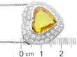 Vintage Yellow Sapphire and Diamond Heart Pendant size