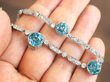 Antique Zircon and Diamond Chain Necklace in platinum