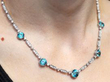 Antique Zircon and Diamond Chain Necklace being worn