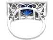 Antique Rectangular Sapphire and Diamond Ring back