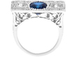 Antique Rectangular Sapphire and Diamond Ring setting