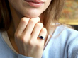 wearing Sapphire and Diamond Trilogy Ring Yellow Gold