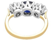 Sapphire and Diamond Trilogy Ring Yellow Gold back