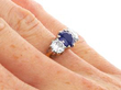 Sapphire and Diamond Trilogy Ring on hand