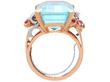Vintage Aquamarine and Ruby Ring setting