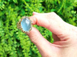 Naturalistic Cabochon Aquamarine Ring in Yellow Gold outside