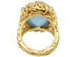 Naturalistic Cabochon Aquamarine Ring in Yellow Gold back