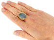 Aquamarine Ring in Yellow Gold wearing