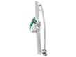 18ct White Gold Emerald Bar Brooch side