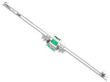 18ct White Gold Emerald Bar Brooch reverse