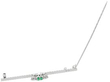 18ct White Gold Emerald Bar Brooch open