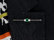 White Gold Emerald Brooch wearing