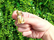 Vintage Gold Cat Brooch with Diamond Bow outside