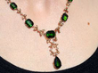 Victorian Tourmaline Pearl Necklace wearing