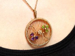 Amethyst Peridot and Pearl Pendant wearing