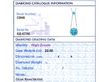 18ct White Gold Zircon Pendant grading card