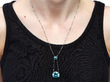 18ct White Gold Zircon Pendant being worn