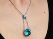 White Gold Zircon Pendant wearing