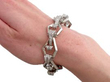 Italian White Gold Diamond Bracelet being worn