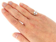 wearing Art Deco Two Stone Diamond Ring with Baguette Shoulders