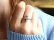 Vertical 3 Stone Diamond Ring wearing