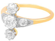 Vertical 3 Stone Diamond Ring in yellow gold