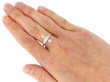 wearing Vertical 3 Stone Diamond Ring