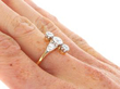 Vertical 3 Stone Diamond Ring on hand